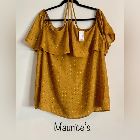 NWT MAURICES mustard plus blouse - Picture 1 of 5